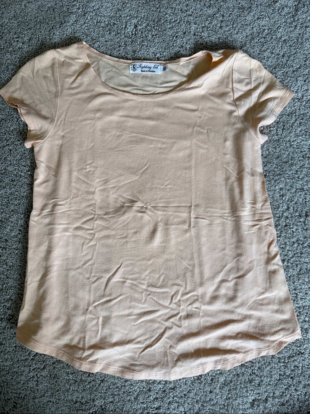 Fighting Eel Light Peach Scoop Neck Top